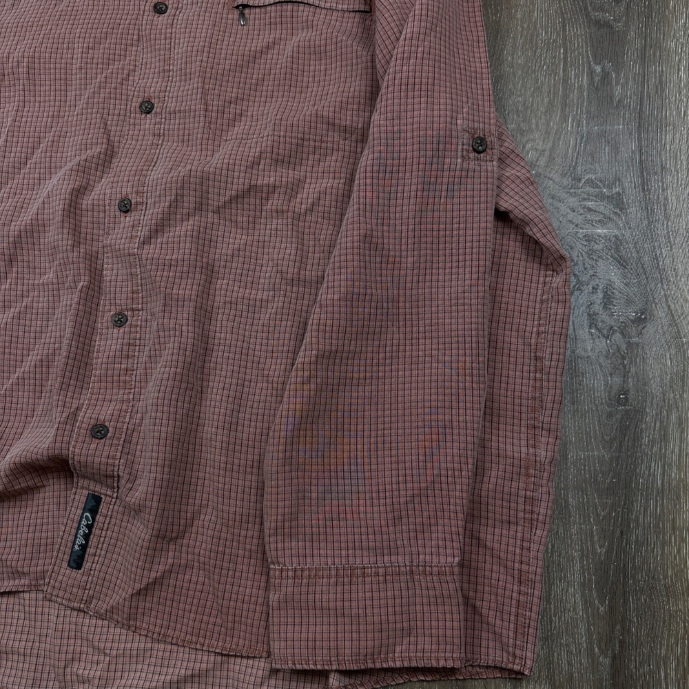 Cabelas Mens 2XL Long Sleeve Button Down Shirt Grid Hiking Gorpcore Utility - Picture 6 of 10